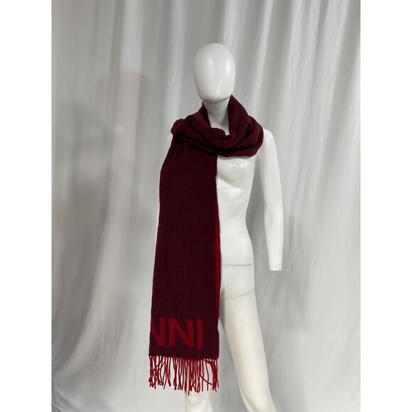 Ganni Burgundy and Red Scarf - Picture 2 of 5